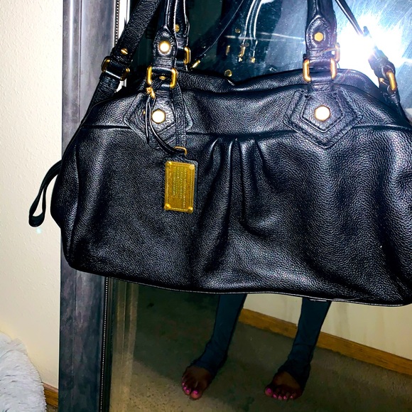 MARC JACOBS BLACK ITALIAN LEATHER SATCHEL BAG - Picture 12 of 14